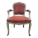 Fauteuil cabriolet de style Louis XV en velours rose