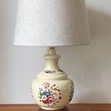 VINTAGE Ceramic Lamp with Wooden Base