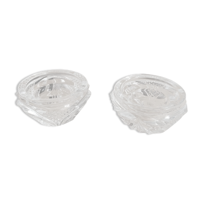 Lot de deux bougeoirs en cristal