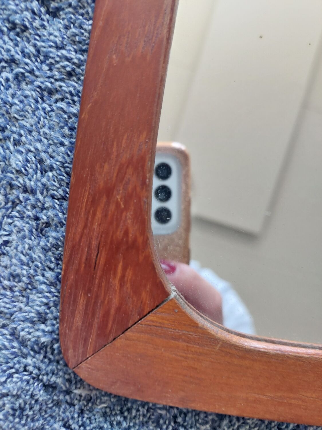 Miroir en teck asymétrique danois