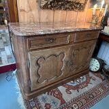 Bressan style hunting sideboard, marble top, 19th century