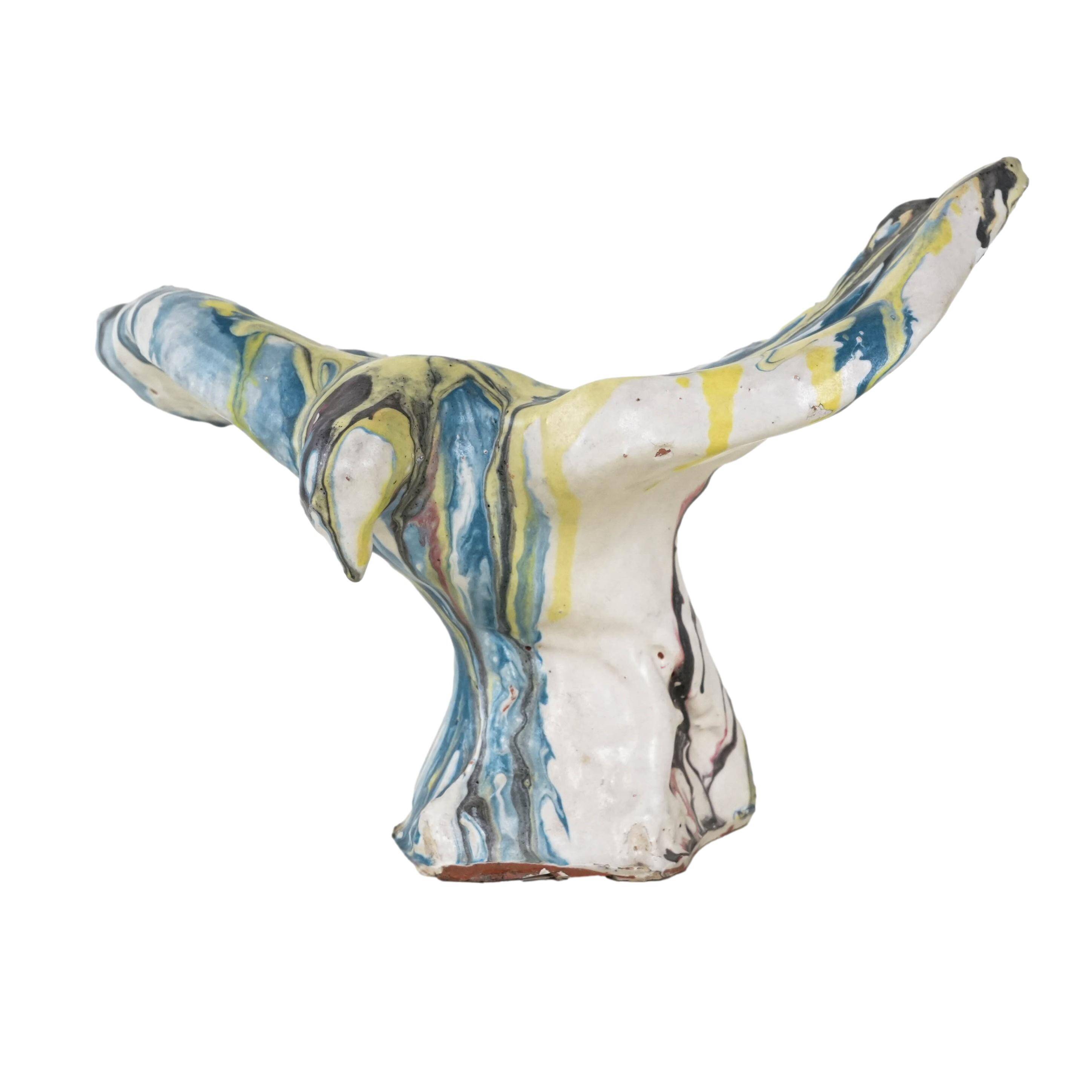 Ceramic bird sculpture, Italian design, 1970s, manufacturer: F. Ferroni