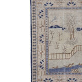 Shabby chic vintage turkish village pictorial rug 3'7'' x 5'4''