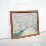 Old painting on panel signed M. Gay