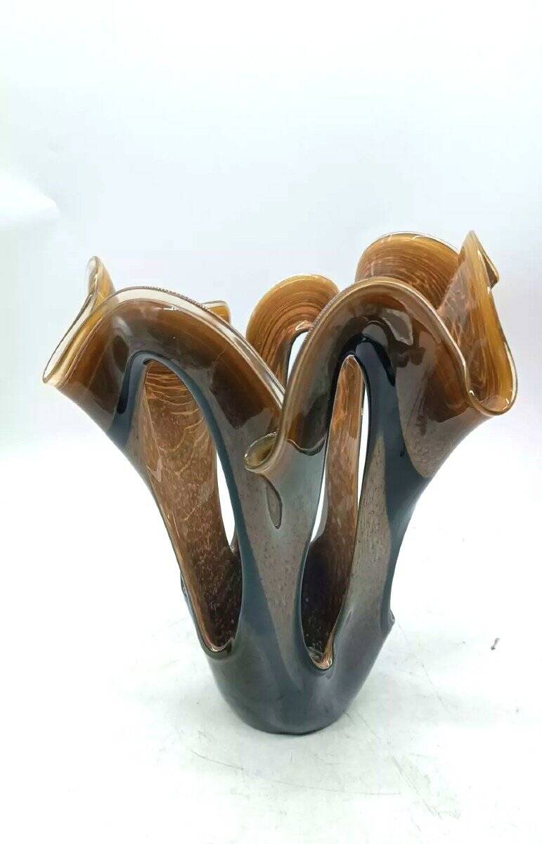 Grand Vase En Verre  Des Années 70