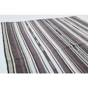 1970s Vintage Turkish Oushak Handmade Wool Cotton Purple Runner Rug 155x186