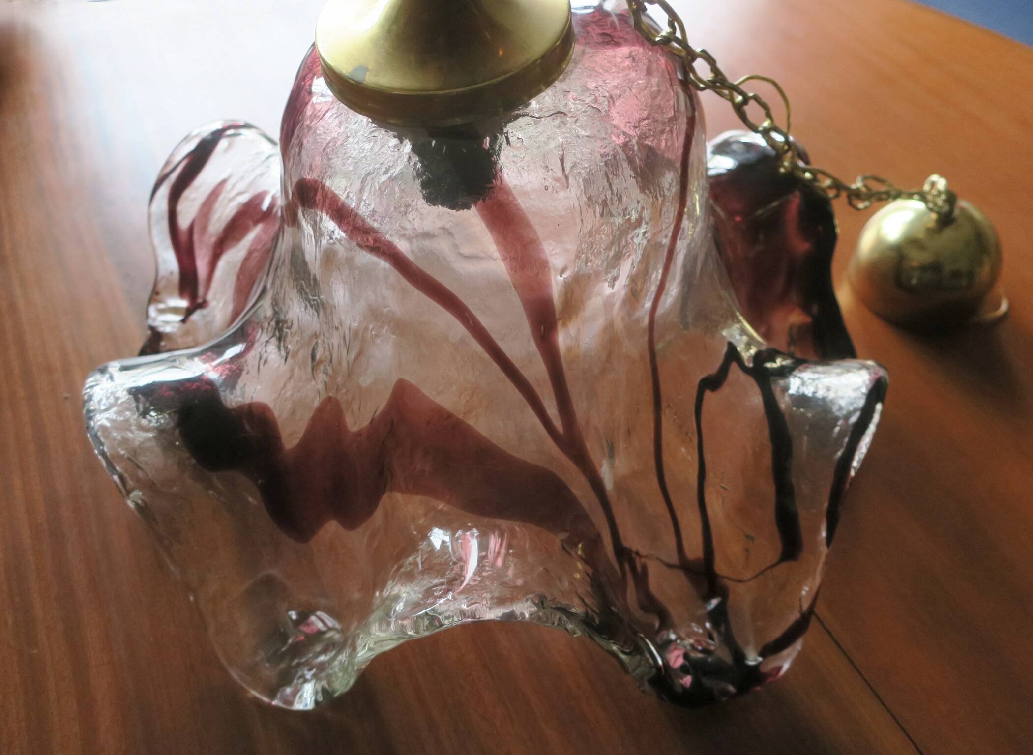 Large art glass pendant light, Pertti Santalahti for Humppila, Norway 1960s