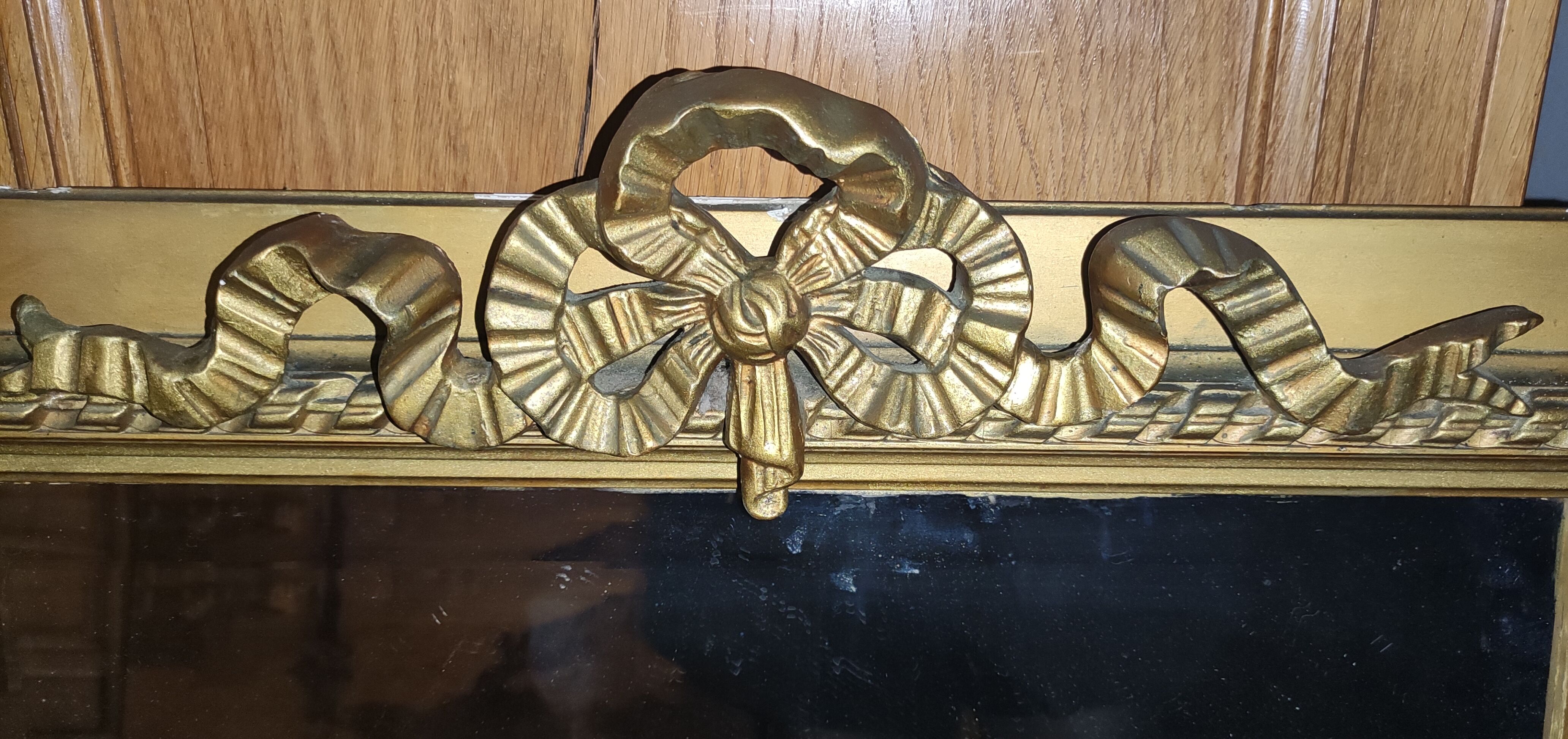 Old Large golden mirror/knot decoration 76x102cm
