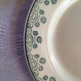 Set of 4 old plates with blue-green décor
