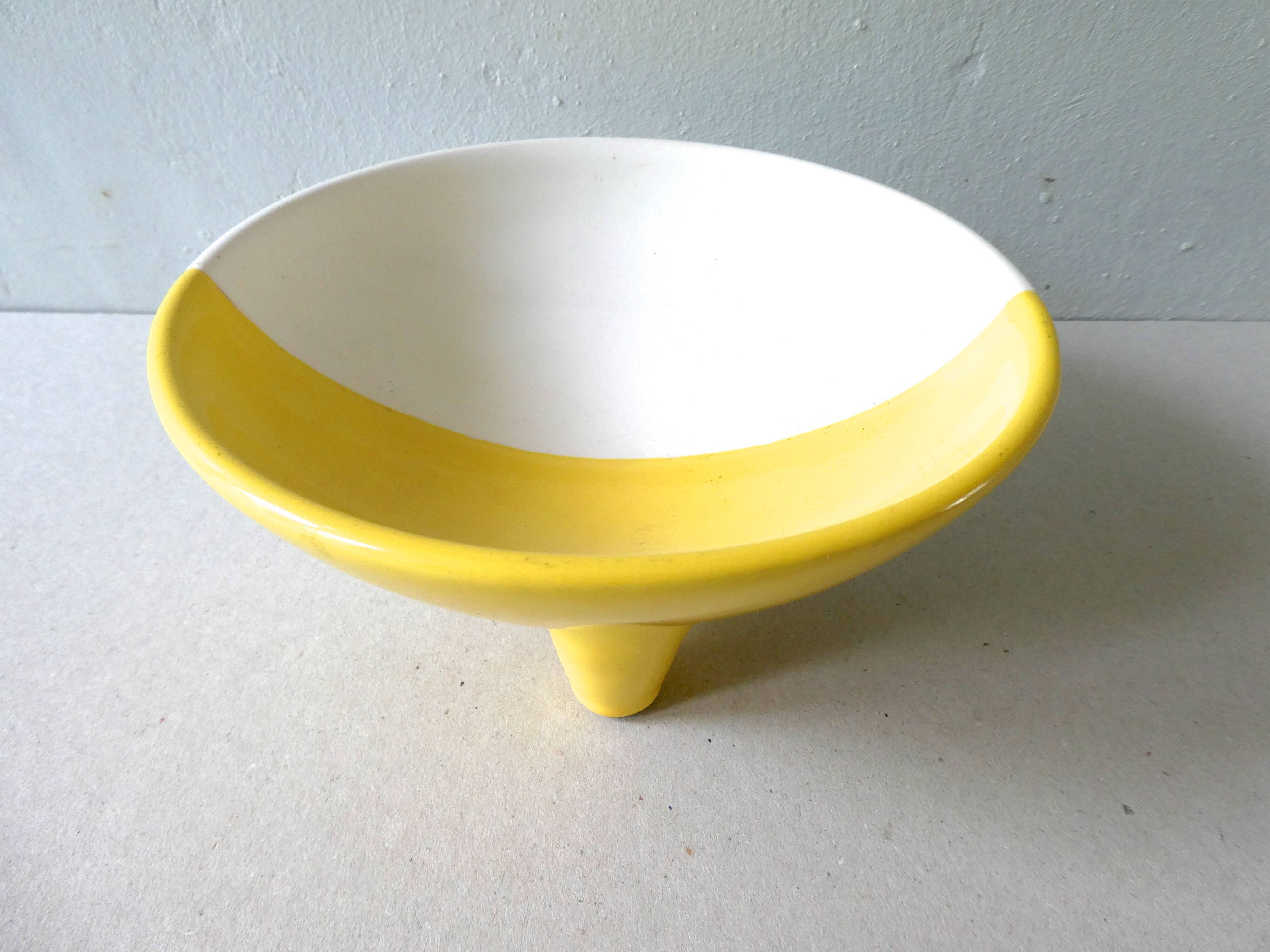 Trinket bowl bicolor ceramic years 50/60