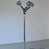 Lampadaire chromé à 3 bras, style futuriste | Italie | Années 1970