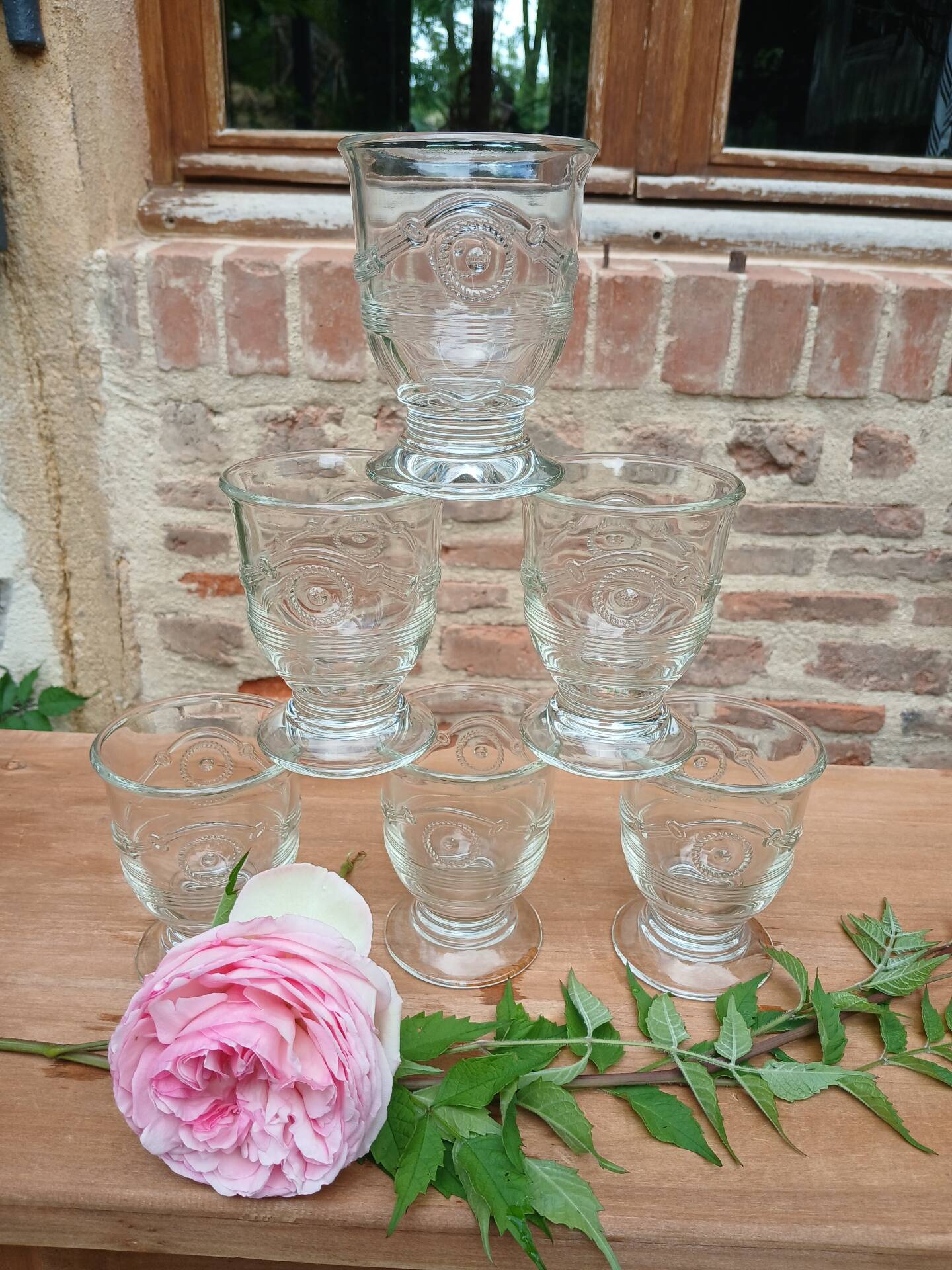 6 bistro water glasses