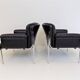 Set of 2 Girsberger Eurochair leather armchairs