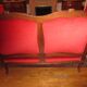 Antique Louis XV style red velvet sofa
