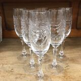 6 crystal champagne glasses Artisanat de Lorraine