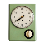 Vintage czechoslovak prim kitchen wall clock with timer, 1960s