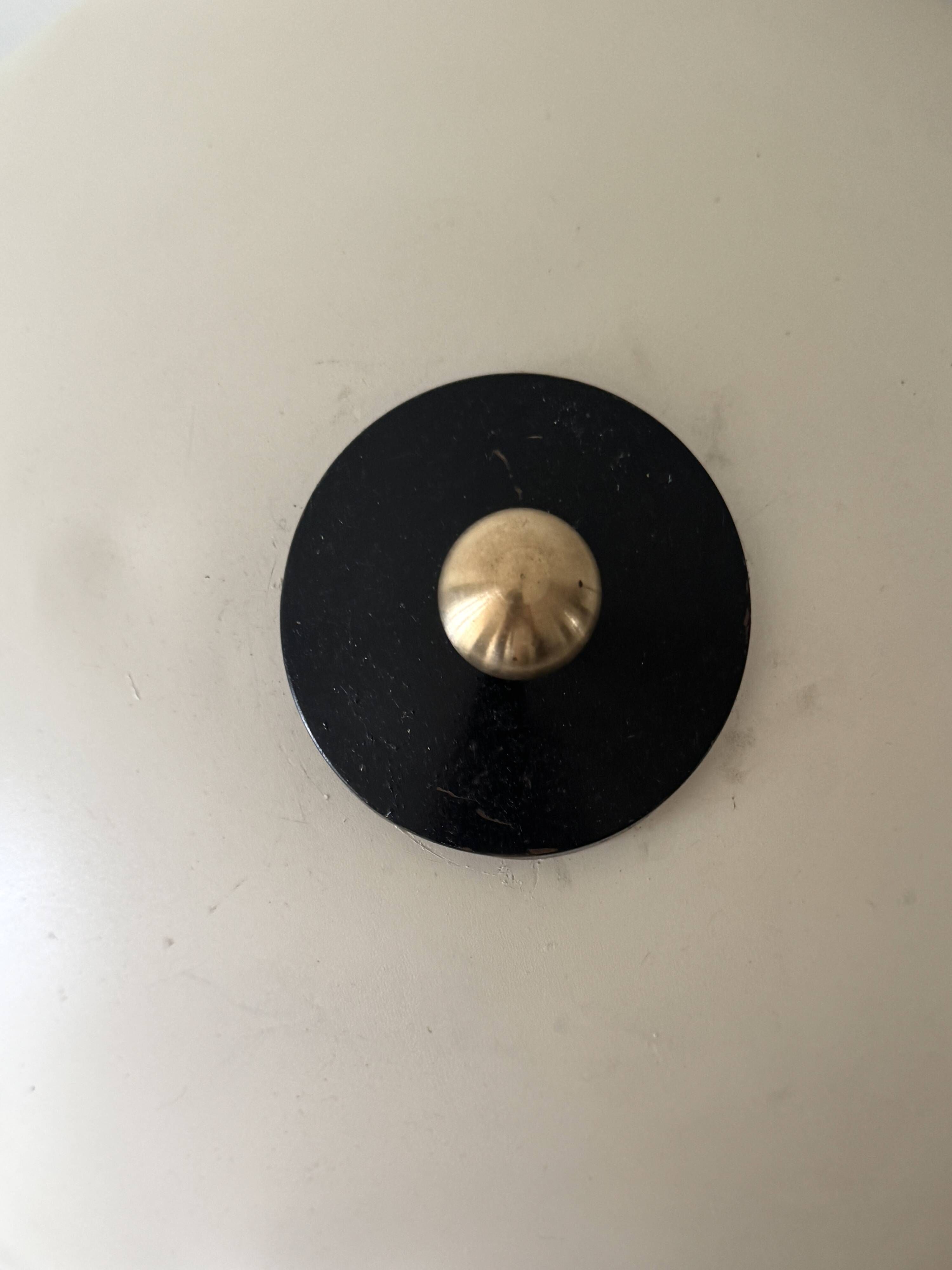 Italian tulip floor lamp in black / white / brass, 1970s design