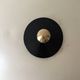 Italian tulip floor lamp in black / white / brass, 1970s design