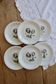6 vintage porcelain dessert plates Moulins des Loups rose pattern