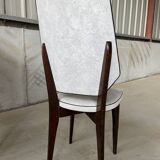 Set of 4 elegant French chairs Scandinavian style vintage 1960 imitation leather