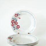 Set of 6 St-Amand soup plates, Spring pattern, 1950