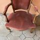 Pair of louis xv style bergeres armchairs with pink velvet armrests