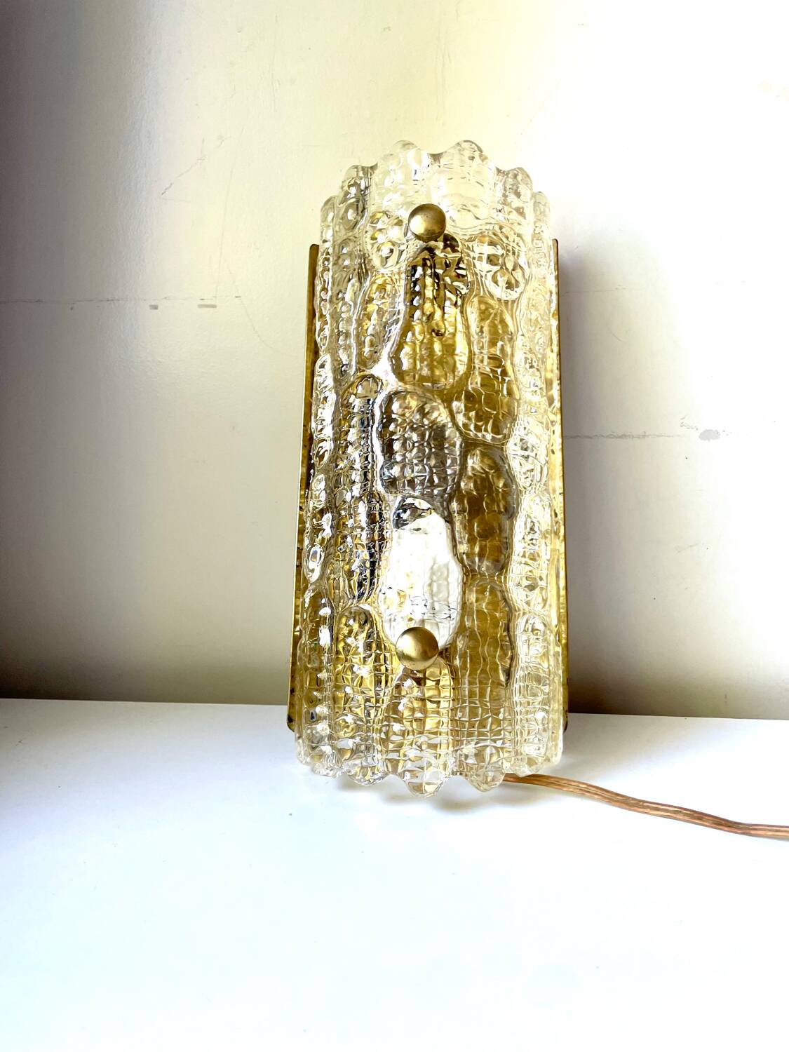 Glass & Brass wall sconces design by Carl Fagerlund for Orrefors /Lyfa