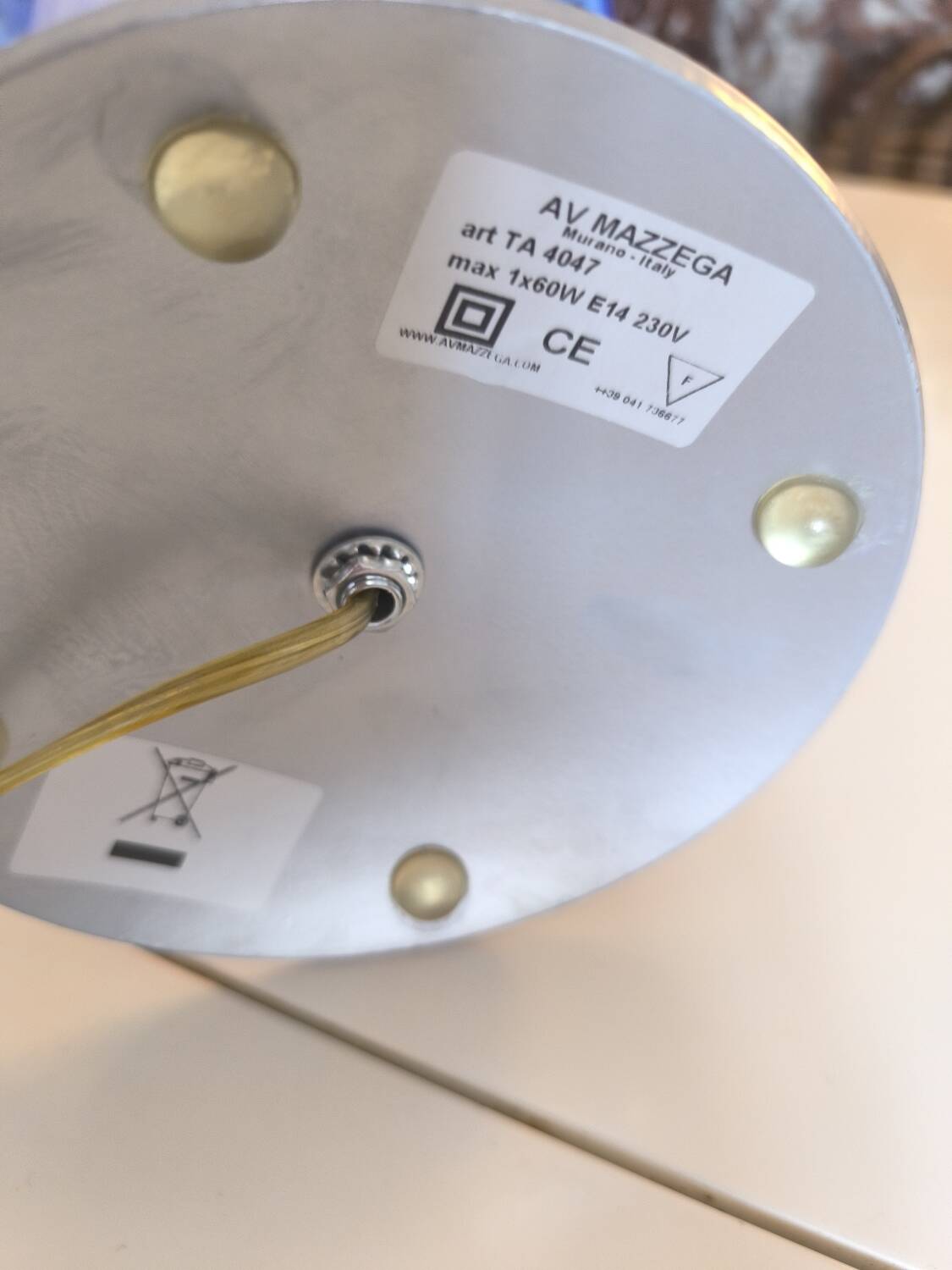 Modernist lamp made of Murano glass, Italy