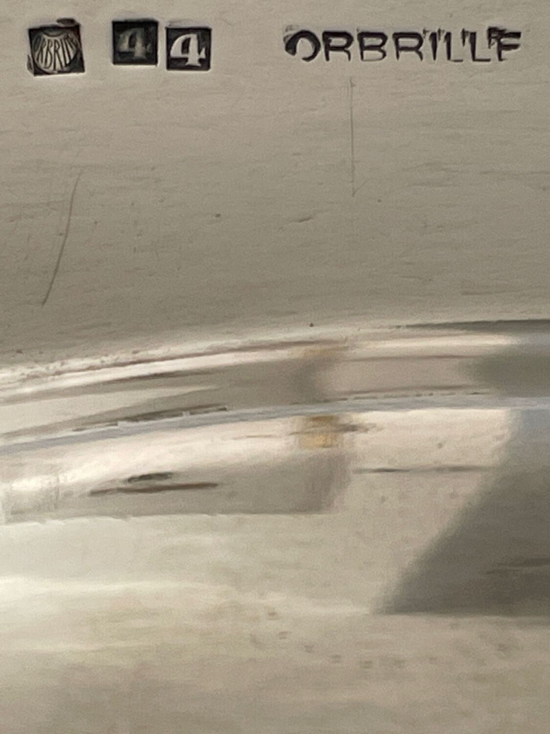 Large plate in silver metal goldsmith Orbrille 51 x 35 cm.