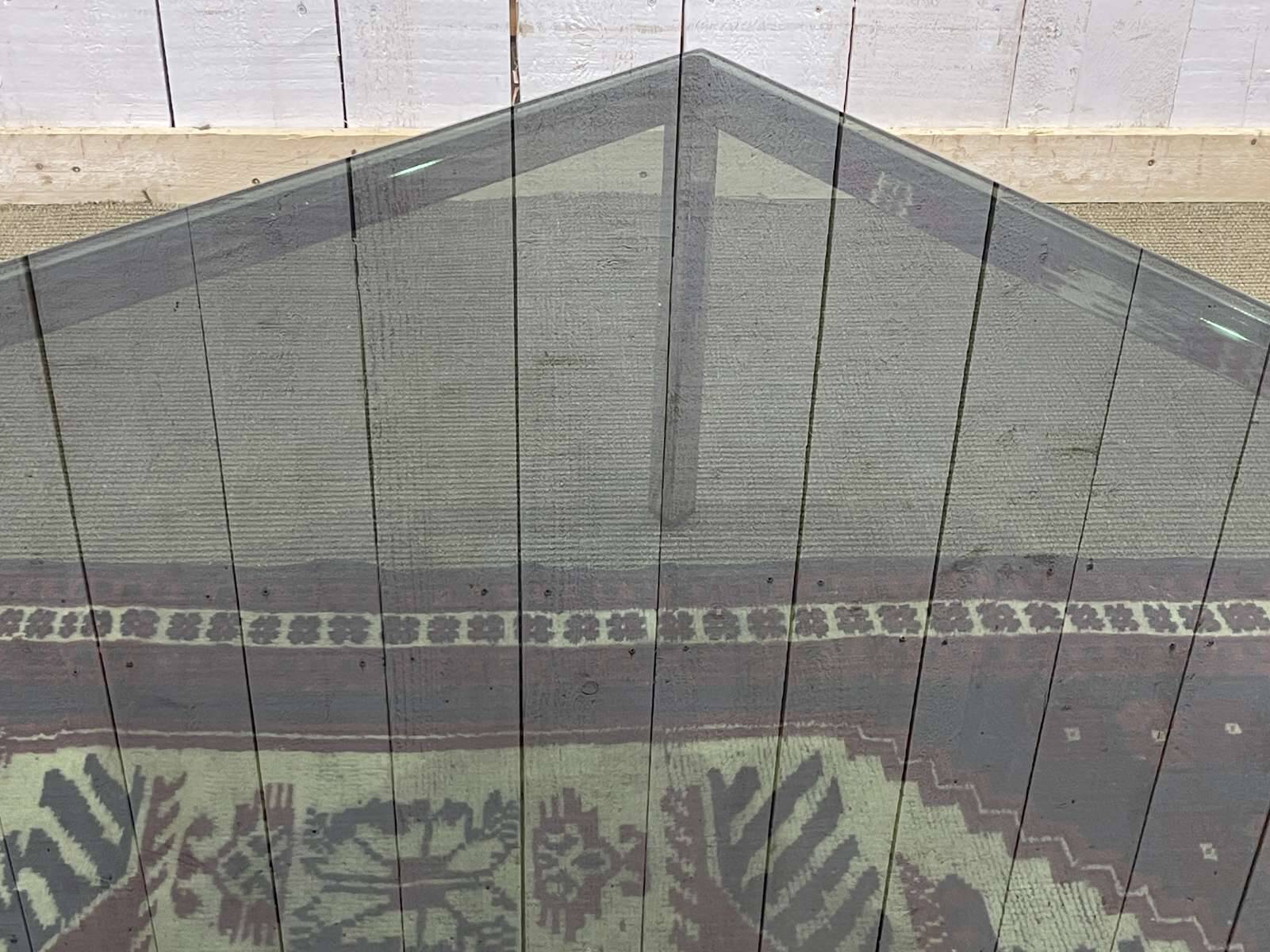 Chrome coffee table with a glass top from the 1980s.