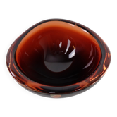Swedish Burgundy Glass Bowl from Orrefors, 1960s