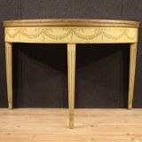 Italian lacquered demilune table in louis xvi style