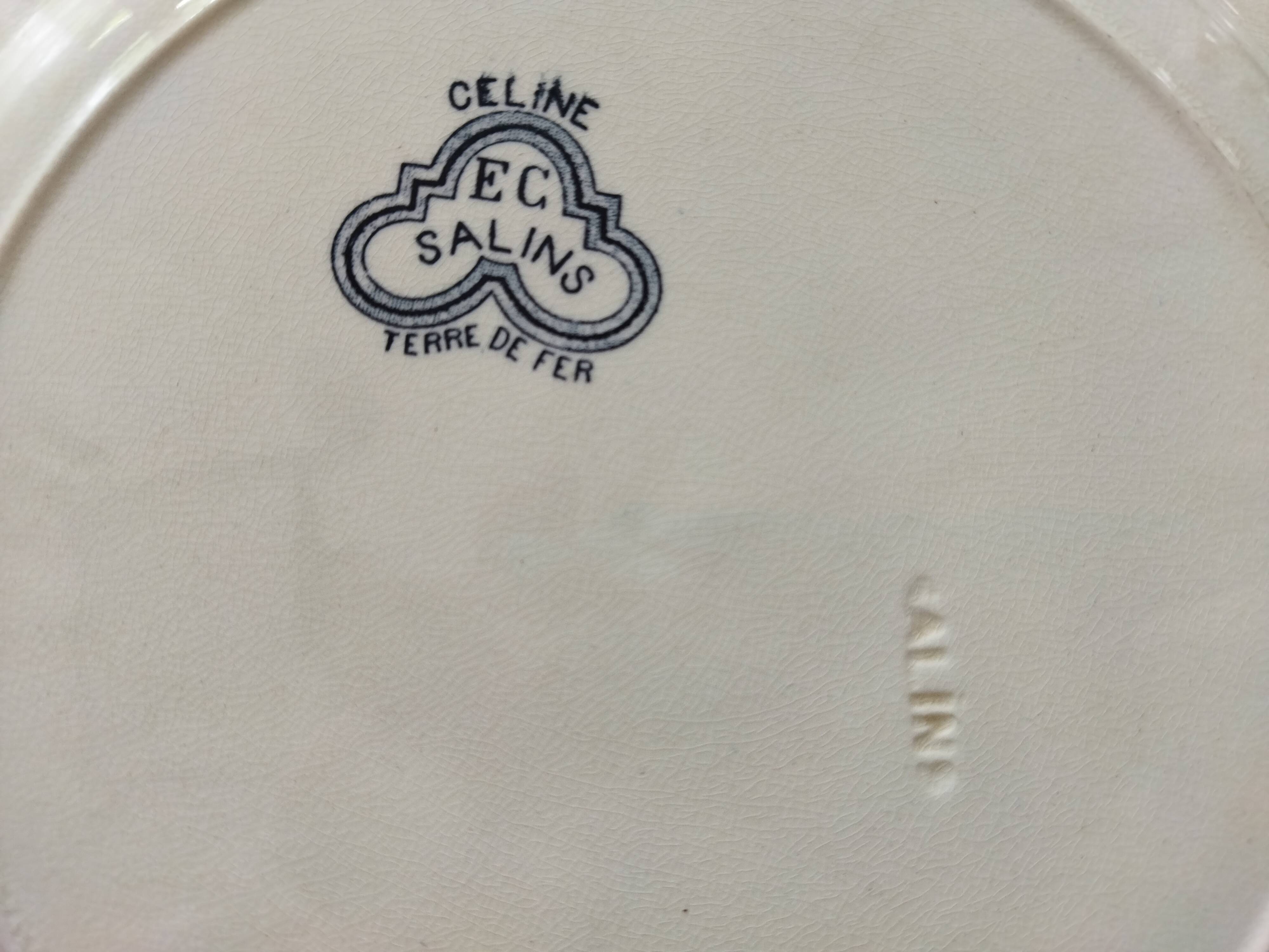 8 flat plates iron earth Salins, model Céline