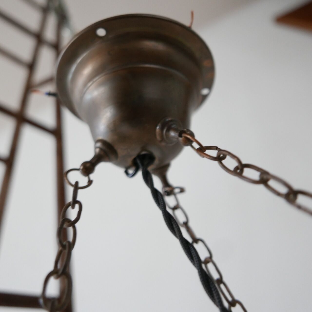 Antique French Alabaster Plafonnier Pendant Light