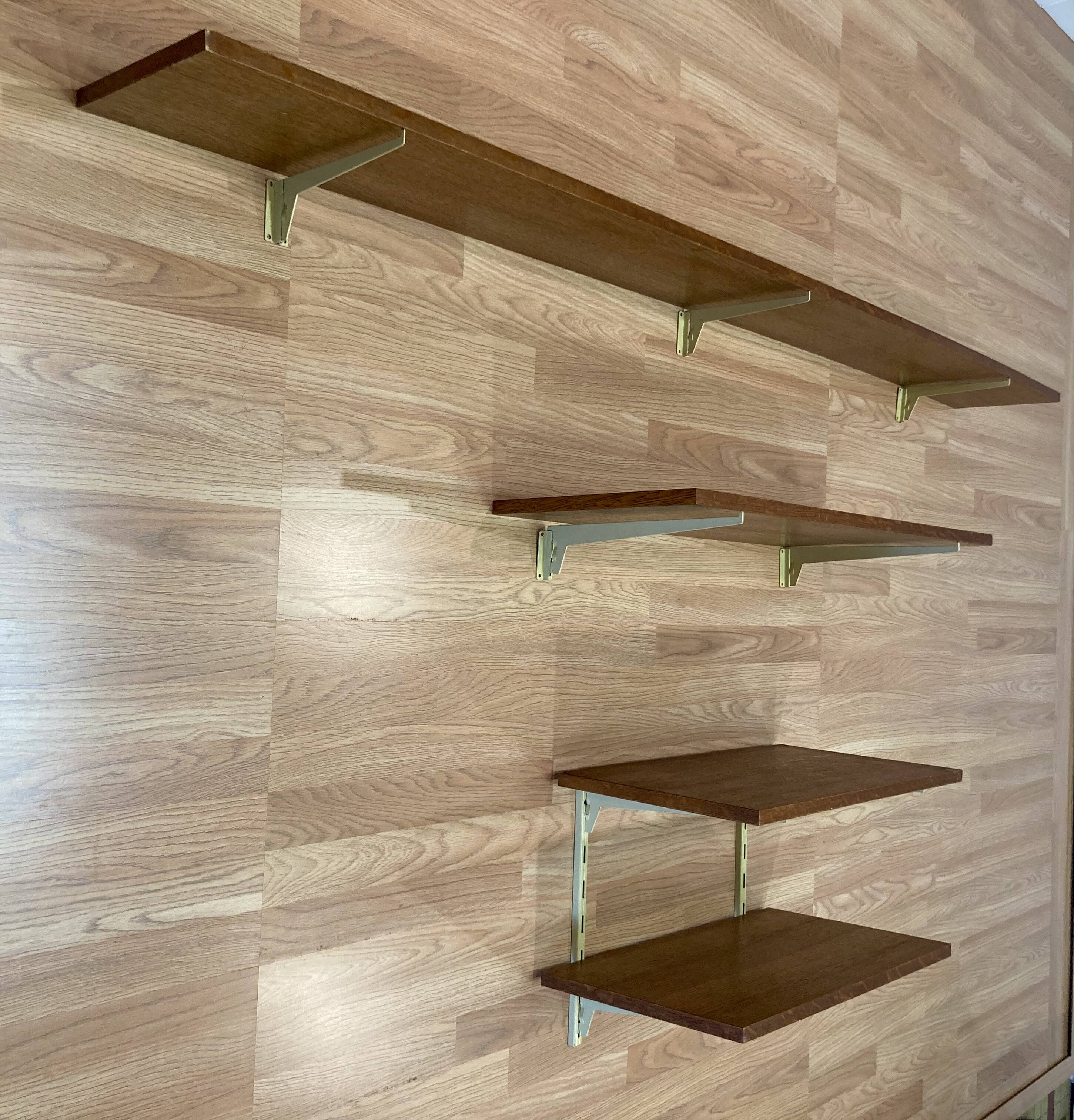 Set of oak shelves, 1950s design.