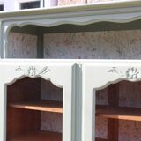 Buffet, meuble de rangement vitré ancien, rénové