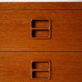 Scandinavian vintage oak sideboard with drawers and doors