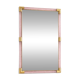 Elegant Modern Pink and Gold Mirror with Torchon Murano Glass Work