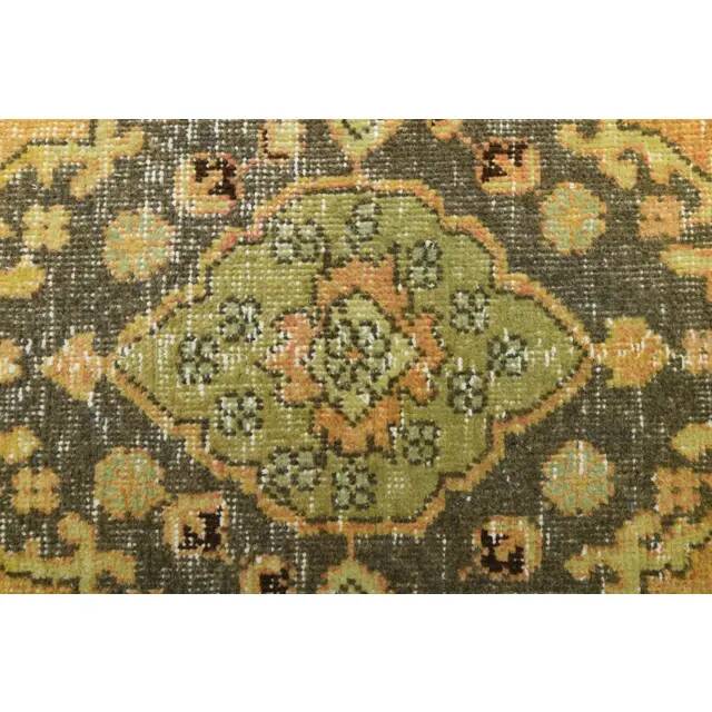 1970s Vintage Turkish Hand-Knotted Wool Cotton Orange Runner Rug 92x390