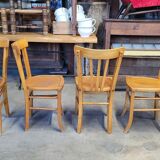 Series of 4 vintage luterma bistro chairs 1950