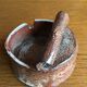 Enamelled terracotta ashtray