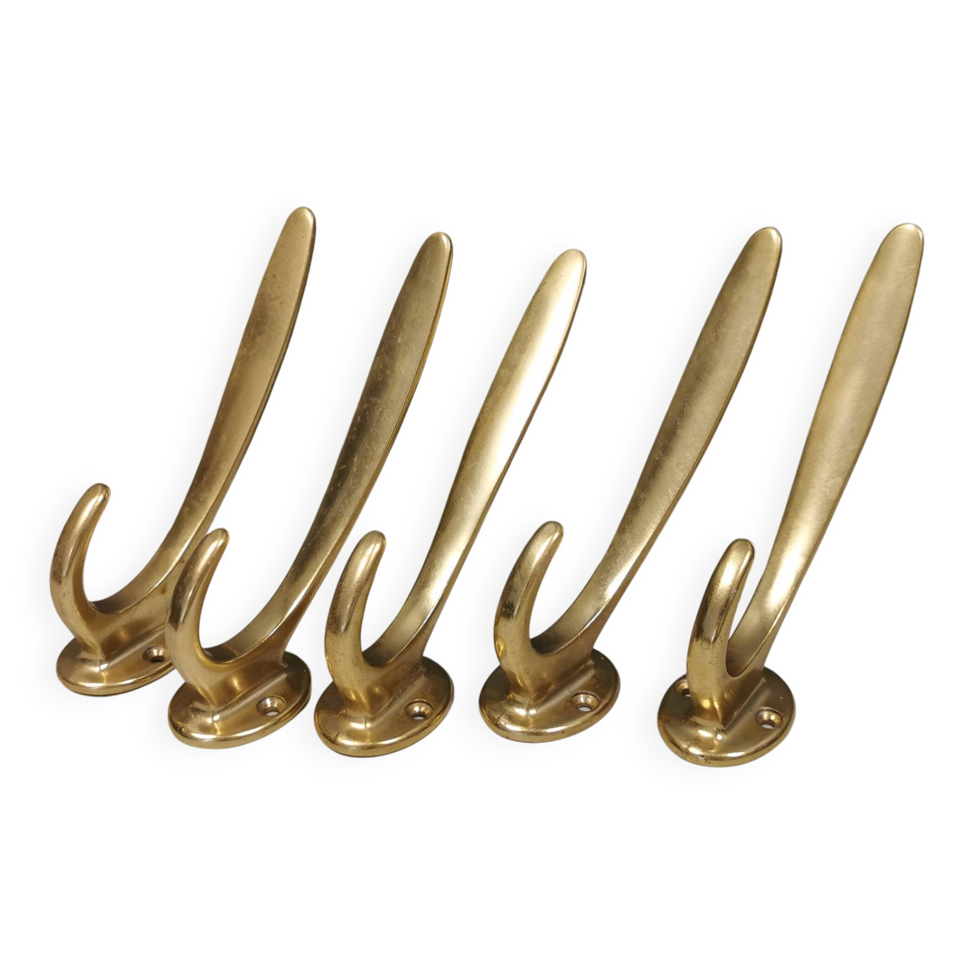 5 beautiful vintage coat hooks for your hallway, Denmark, estimated 1980s.