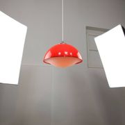 Italian Space Age Pendant in Plexiglass and Chrome, 1970s