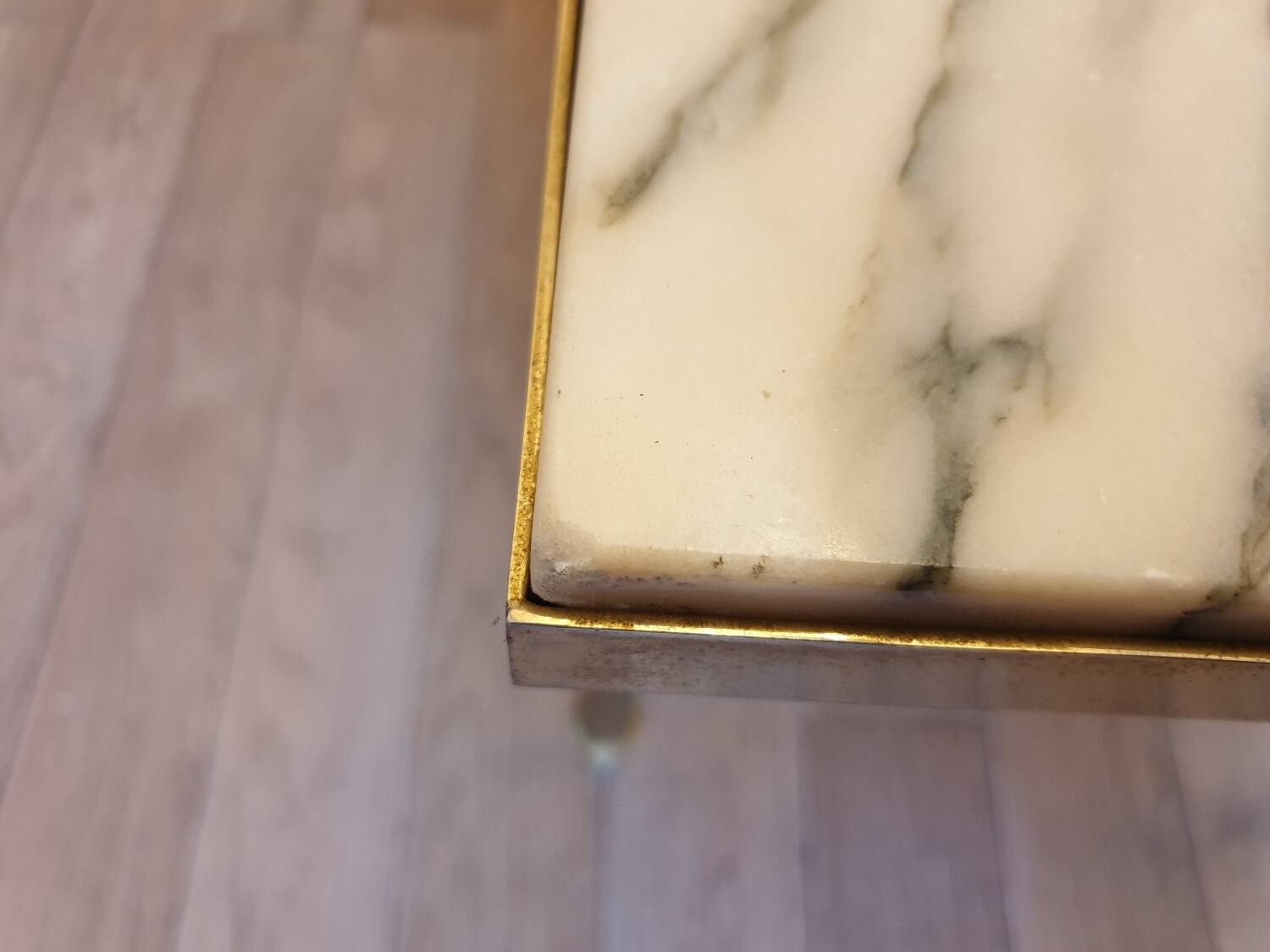 Louis XV marble and brass coffee table