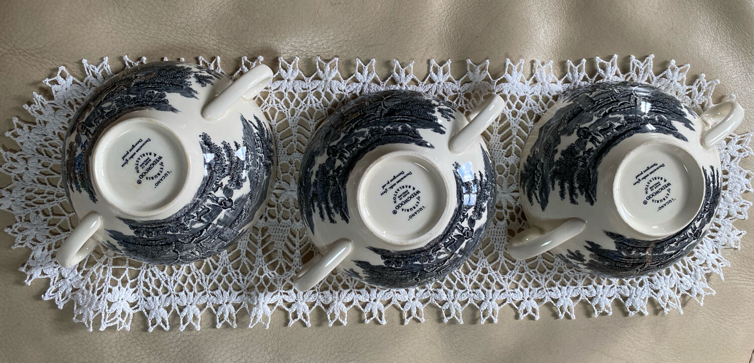 Set of 3 Wedgwood bowls in the Lugano pattern.