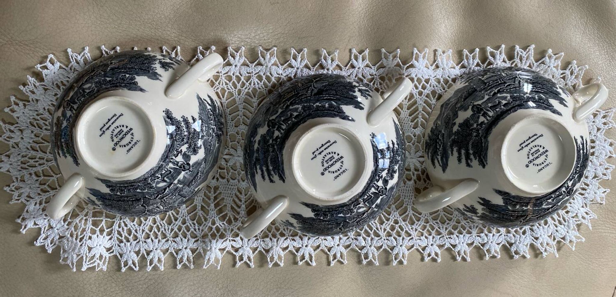 Set of 3 Wedgwood bowls in the Lugano pattern.