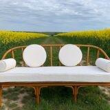 Vintage rattan bench