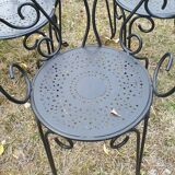 3 fauteuils de jardin fer forgé ouvragé