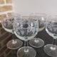 6 vintage “Henri Julien” white wine balloon glasses decorated with bunches of grapes LUMINARC