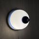 Vintage glass blue and white wall lamp sconce , 1970s